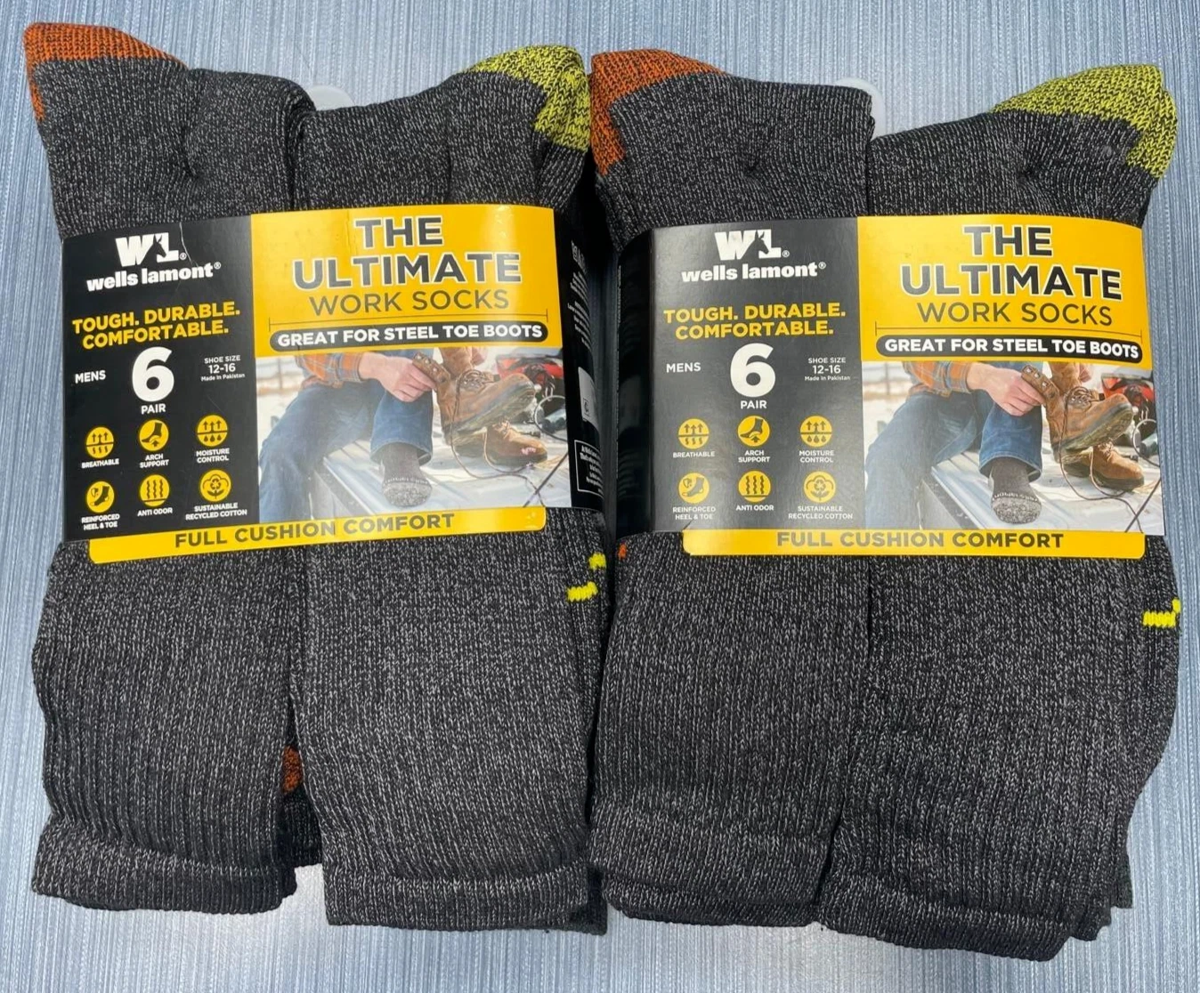 12 Pair x Wells Lamont Mens Size 12-16 Ultimate Work Socks For Steel Toe Boots
Opens in a new window