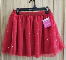 Valentine Red Heart Lined Mesh Skirt Girl s XL 14-16 NWT Way To Celebrate