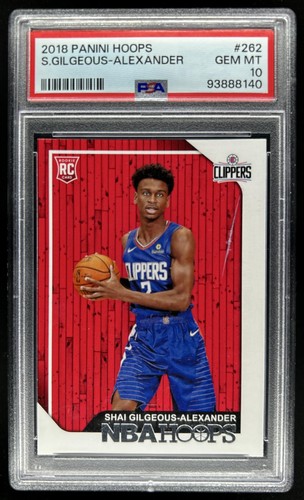 2018-19 Panini Hoops Shai Gilgeous-Alexander Rookie RC #262 Clippers PSA 10