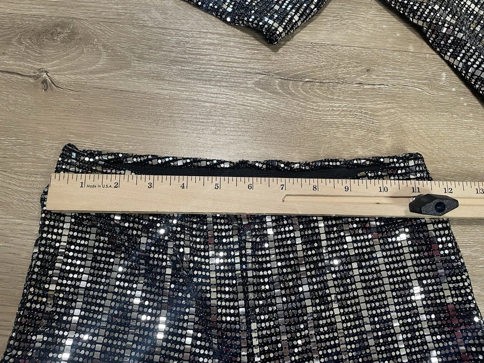 Conjunto de 2 Calças Blazer Femininas Sexy Goodtime EUA Tamanho P Lantejoulas Festa Discoteca - Imagem 4 de 4