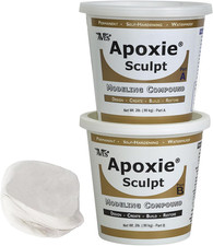 Apoxie Sculpt - 2 Part Modeling Compound A  B - 4 Pound, White/Stone White