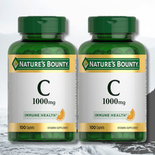 Pack of 2 - 1000mg Vitamin C Caplets 100 Ct Immune Support