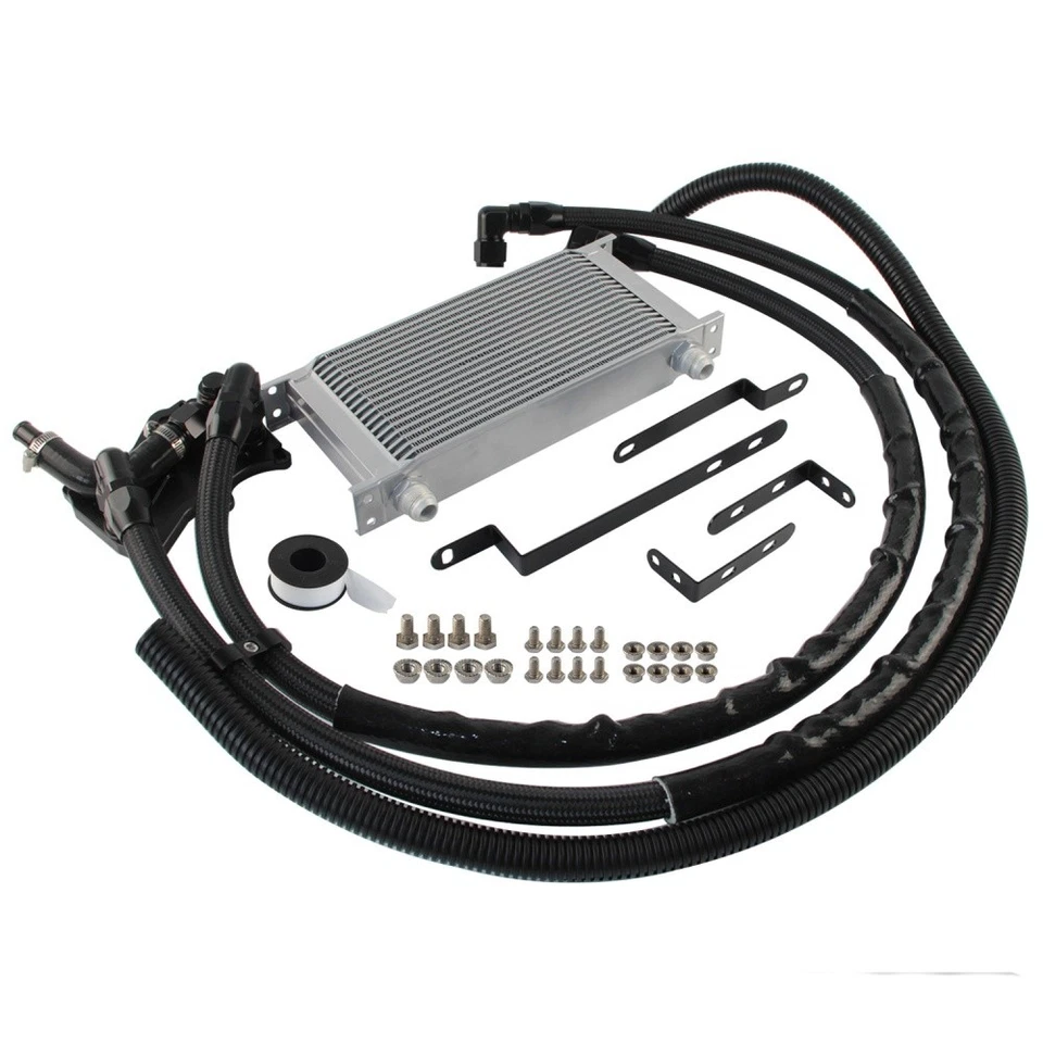 19 Row AN10 Oil Cooler Kit Adapter Hose For Mercedes-BENZ M276 3.0/3.5L Silver - Image 3 of 4