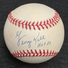 GEORGE KELL Signed 1983 HALL OF FAME Official Baseball-DETROIT TIGERS-JSA