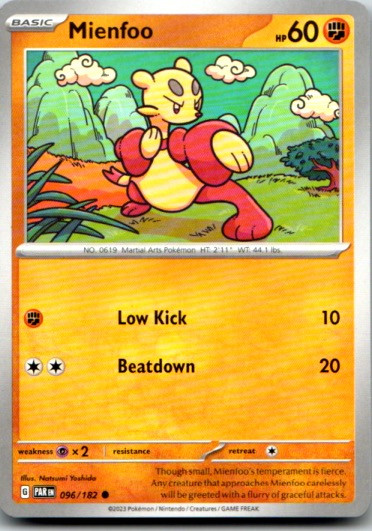 Mienfoo 096/182 Common Pokemon Card 2023 NM Pokémon