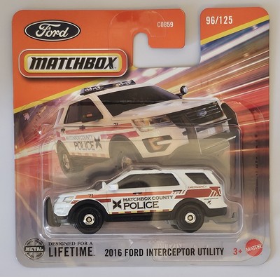 MATCHBOX 2024 '2016 FORD INTERCEPTOR UTILITY KOSTENLOSER VERPACKTER VERSAND 