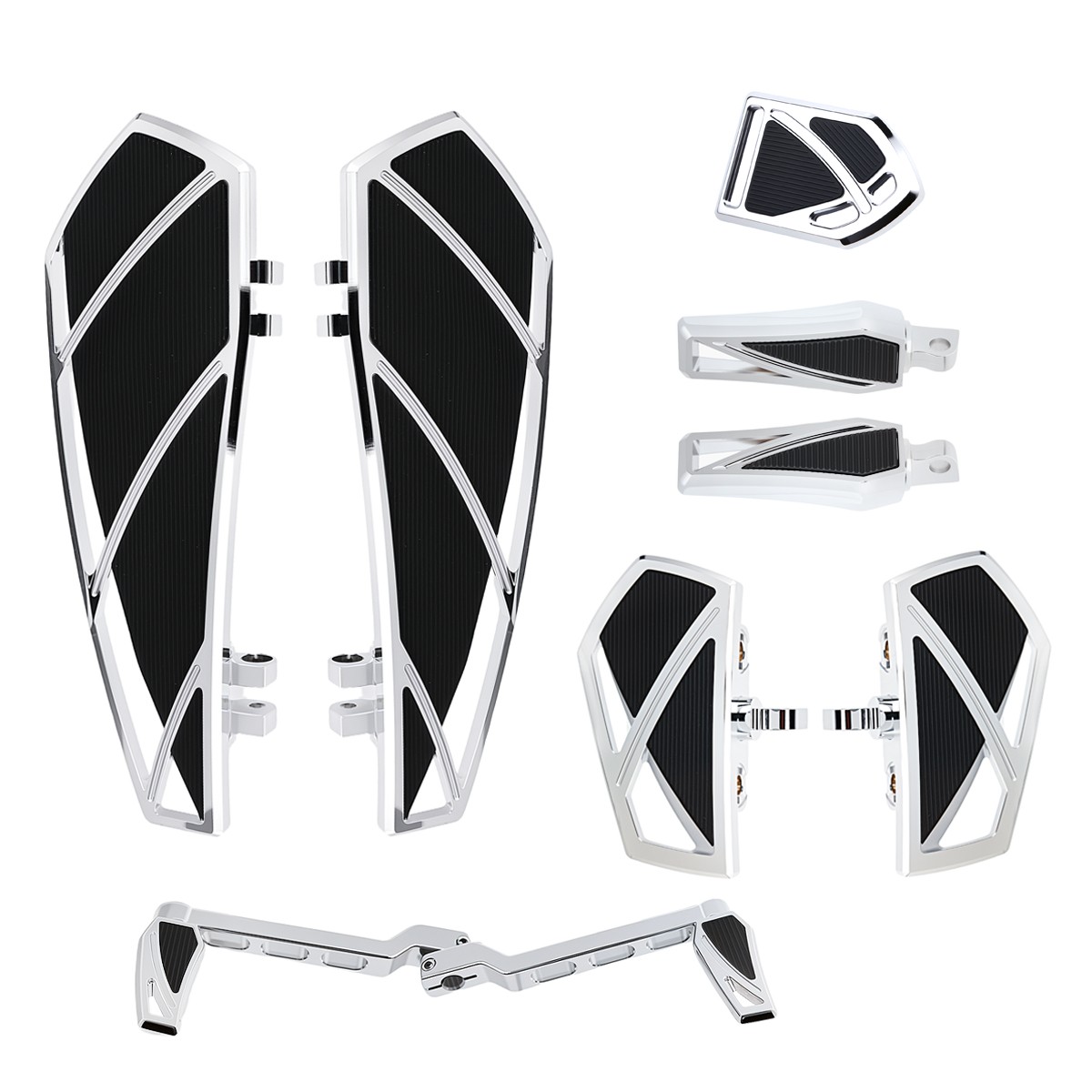 Chrome Phantom Floorboards Footpegs Shifter Peg Pedal Kit For Harley Touring