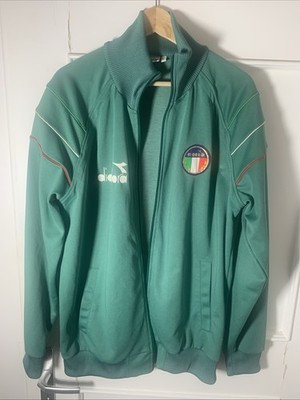 Vintage Velour Diadora Sweatshirtjacke - Retro Jacke - Oldschool - 90s - Gr. XL