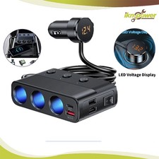 3 Way Car Cigarette Lighter Socket Splitter Usb Fast Charger Power Adapter 12v 3 Way Car Cigarette Lighter Socket Splitter Usb Fast Charger Power Adapter 12v