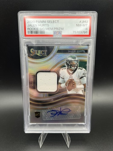 2020 Select Jalen Hurts RC Rookie Signatures Memorabilia Prizm /199 RPA PSA 8🔥