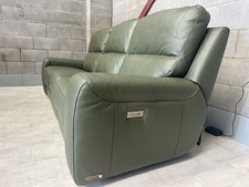 Stunning green leather SCS 3 seater sofa CAN DELIVERY
