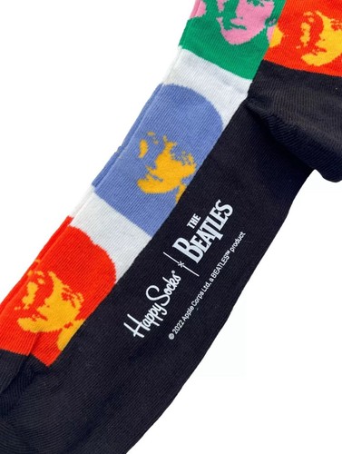 Happy Socks x The Beatles Mens All Together Now Member Faces Socks - Picture 2 of 4