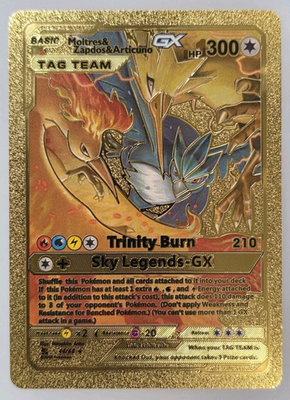 Pokémon Moltres Zapdos Articuno GX Tag Team Gold Foil Fan Art