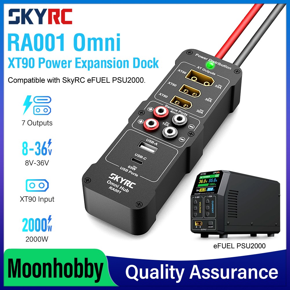 SKYRC RA001 Omni XT90 Power Distribution Hub 2000W XT90 XT60 Type-C RC Chargers