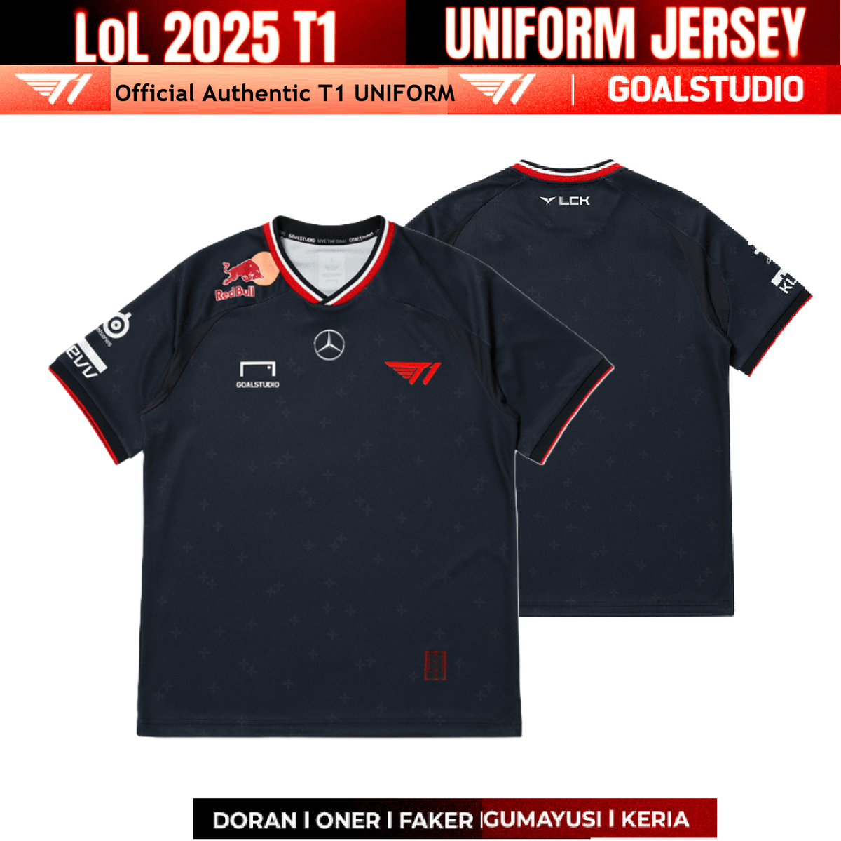2025 T1 Uniform Jersey OFFICIAL Goal Studio League of Legends *US