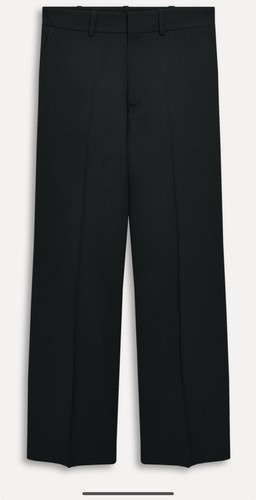 PANTALÓN ZARA MUJER CINTURA ALTA PLANO DELANTERO PIERNA ANCHA NEGRO Talla Med - Imagen 10 de 12