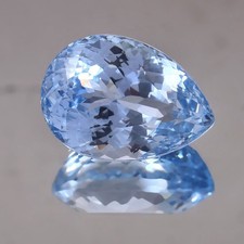 Natural Santa Maria Aquamarine 10 Ct Certified Pear Cut Loose Gemstone T01