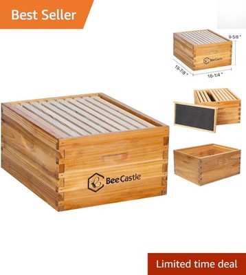 10 Frame Langstroth Deep Brood Box with Pre-Cut Dovetail and Wax Coated Frames
