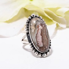 Crazy Lace Agate 925 Sterling Silver Ring, Christmas Gift, Elegant Jewelry Ring