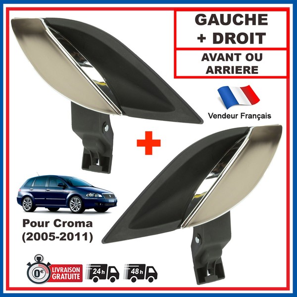 Partsline Innen TüRgriff Croma Chrome Vorne Hinten Links Rechts 2-Teilig-image