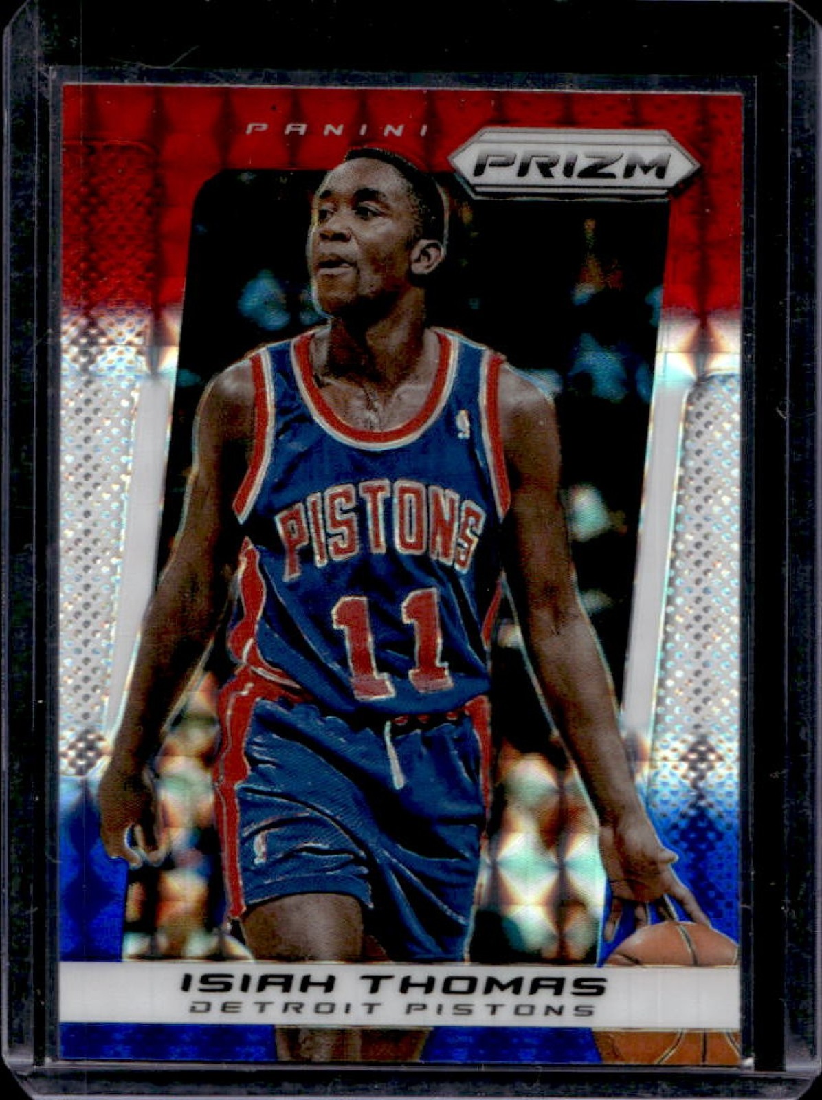 2013-14 Panini Prizm Isiah Thomas Prizm Red White and Blue Mosaic #236 Pistons