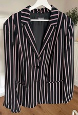BLAZER SAMOON Damen schwarz weiß rot - 100% Polyester Größe 52 - Schulterpolster