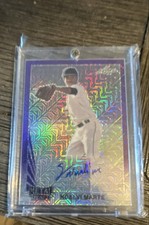 2020 Leaf Metal Draft -1990 Leaf Autograph Noelvi Marte #LA-NM1 Purple Mojo /7 