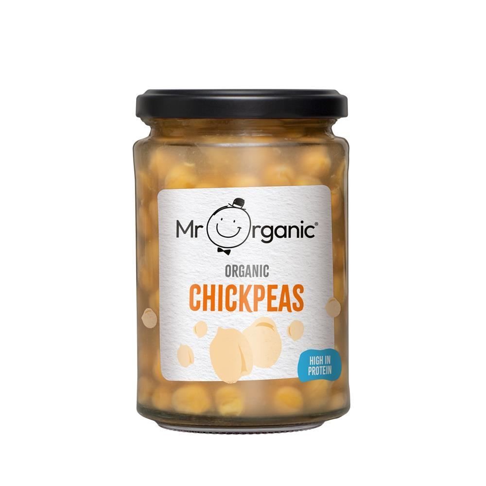 Mr Organic Chickpeas 350g (in glass jar) - 2 Pack