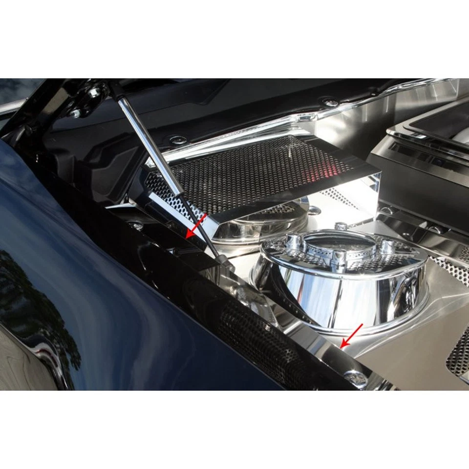 Tapas superiores guardabarros 2p para Ford Mustang GT 2011-2012 [acero inoxidable/pulido] Foto 4 de 4