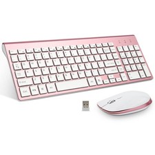 Keyboard and Wireless, USB 2.4GHz Combo Silent Quiet Low Profile Compact Full...