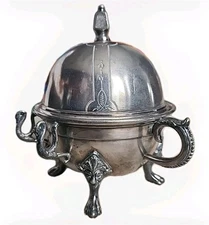 Rare | 1800's Racine S.P. Co 75 Triple Plate Antique Silver Butter Dish | HTF