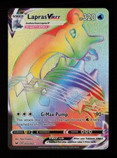 Carte Pokemon Lapras VMAX 203/202 Arcobaleno Rare Spada e Scudo