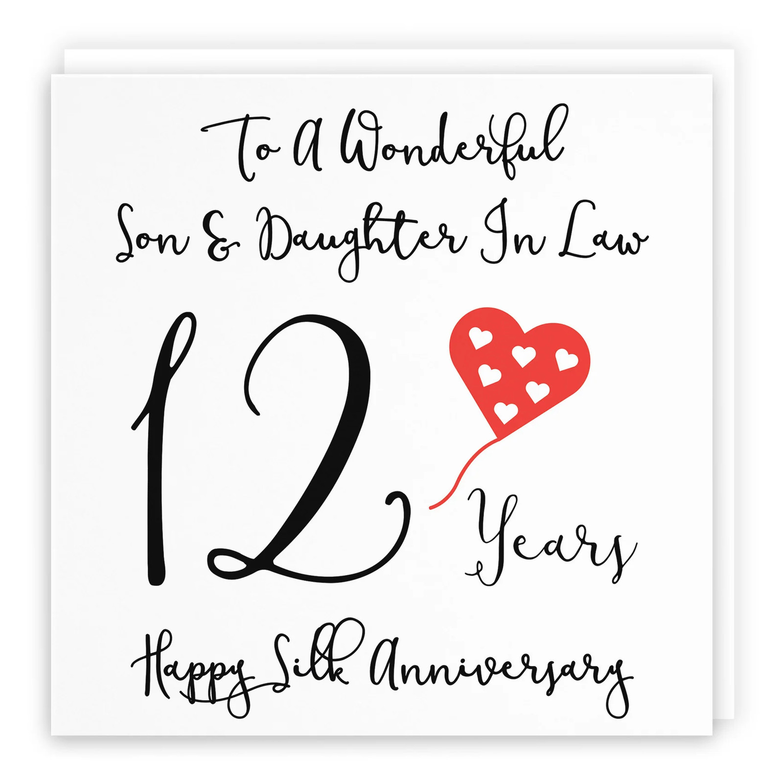 12th Son And Daughter In Law Anniversary Card Love Heart