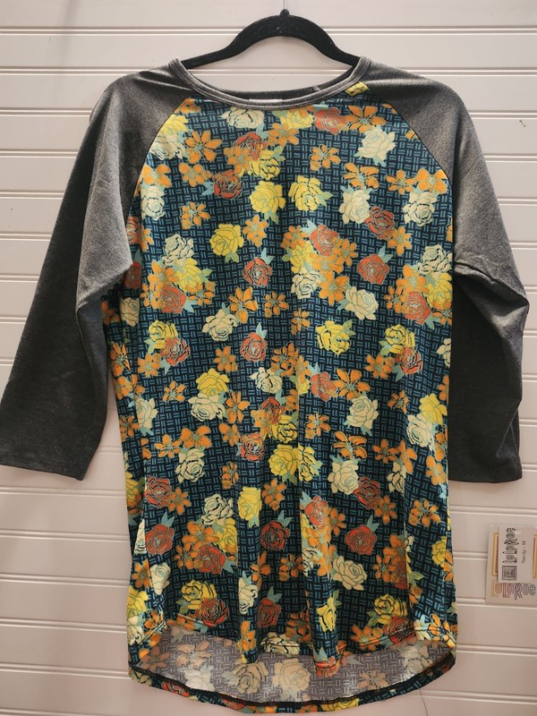LuLaRoe Randy Women's T-Shirt Multicolor Floral 3/4 Sleeve Round Neck Sz M NWT