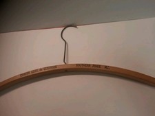 Southern Pines NC Carter Ldry.  Cleaners Vintage Wooden Coat / Fur Hanger