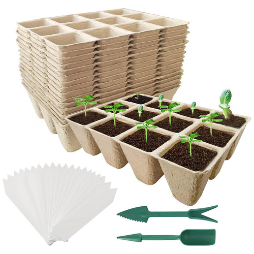 Seed Starter Tray,20 Pack Biodegradable Peat Pots for Seedlings,240 Cells See...