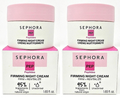 Lot of 2 ~ SEPHORA Firming Night Cream with Peptides PEP 1.69 fl oz ~ NEW SEALED