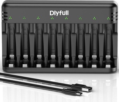 Ladegerät Batterien AAA AA, 8 Fach Akku Ladegerät für NI-MH/NI-CD Mignon AA und 