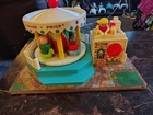 Vintage Fisher Price Little People Merry Go Round With Kids  WORKS 1972
