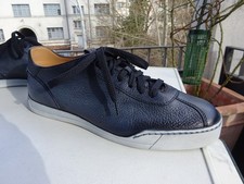 SANTONI scarpe uomo sneakers pelle morbida blu bianco Italy numero 43 (UK8) nuove