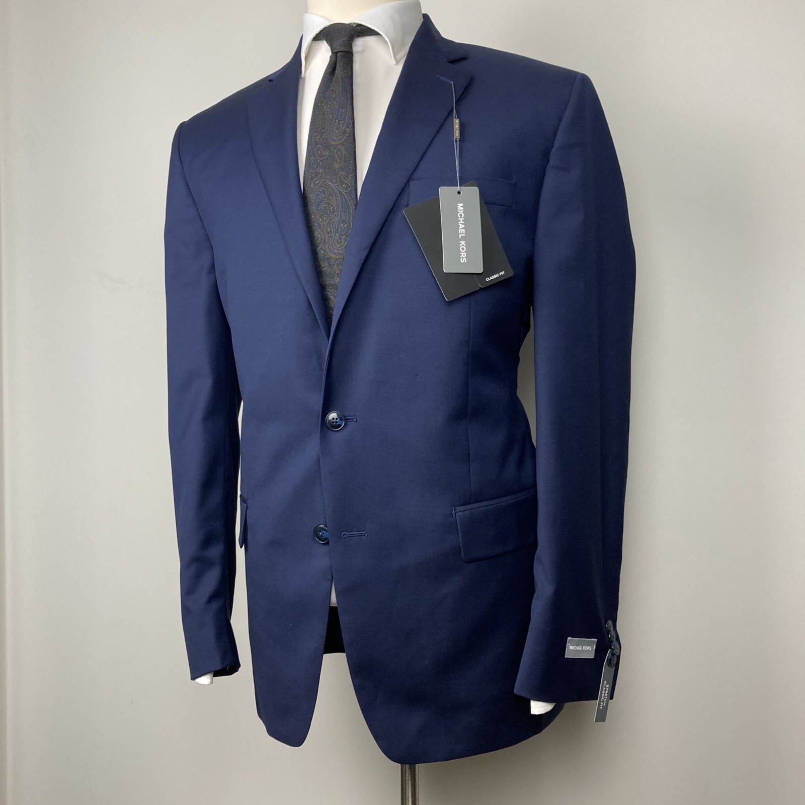 Michael Kors Men's Classic-Fit Wool-Blend Stretch Suit Jackets 44L F01050 thumbnail 3