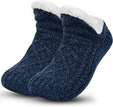 Unisex Fluffy Fuzzy Warm Slipper Socks for Men Women, Thick Fleece Lined Non-Sli