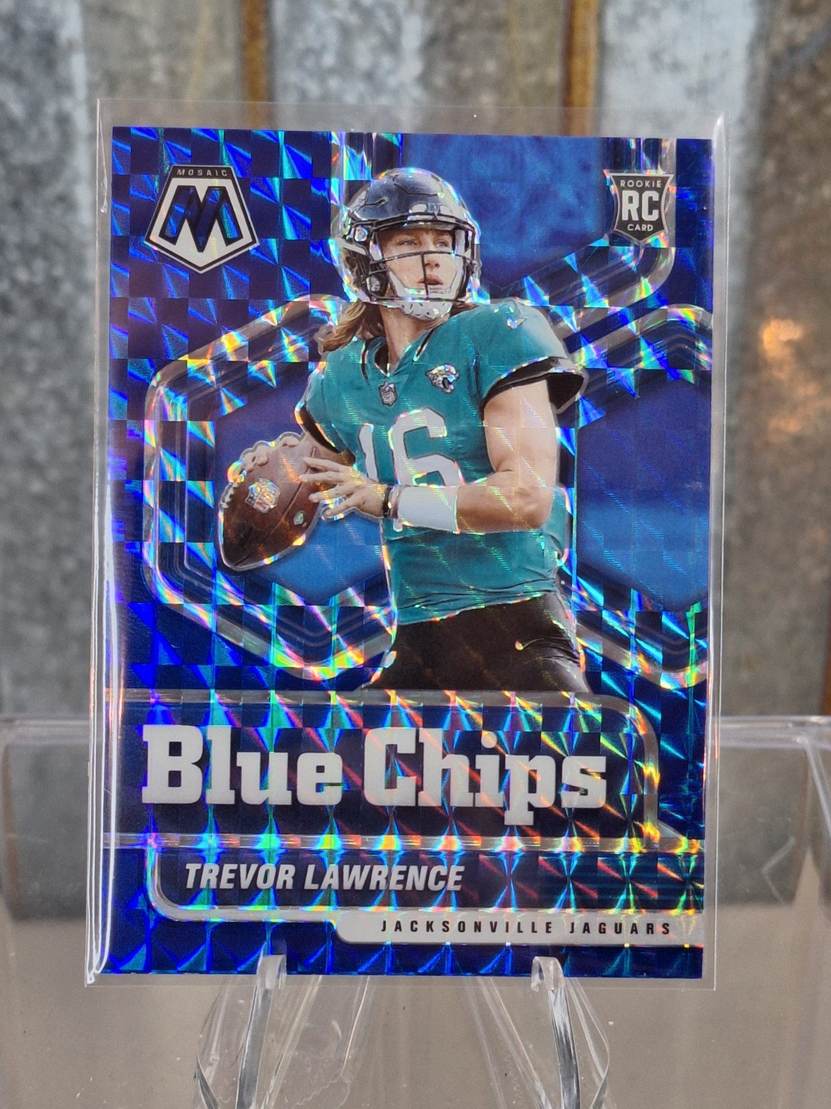 Trevor Lawrence 2021 Panini Mosaic Blue Chips Blue Prizm RC Rookie /99 Jaguars