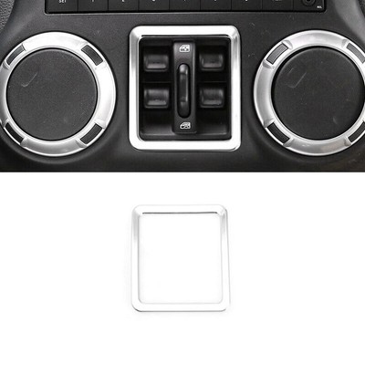 For Jeep Wrangler JK 11-2017 Chrome Silver Window Lift Switch Button Cover Trim