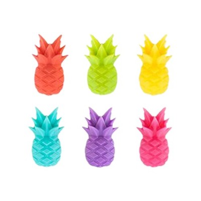 Wine Glass Markers Set of 6 Cute Pineapple Silicone Drink Glass Charms Tags Sign