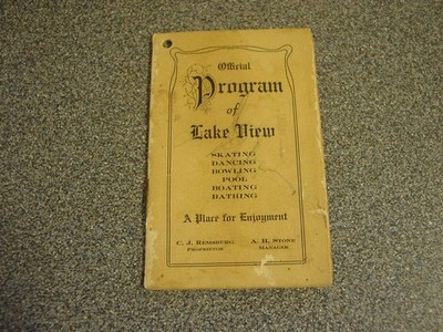 Antique Lake View Lewistown MD Frederick Skating Casino Bowling Dance Program
