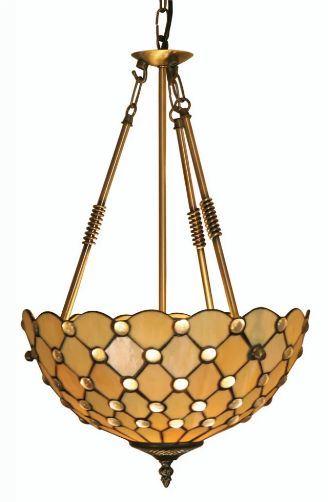 Ceiling Light Antique Jewels Cream Clear 350mm Uplight Oaks Lighting OT 1562/14