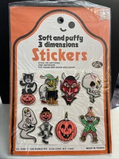 NEW VintageFun World 3 Dimensions HALLOWEEN Puffy Sticker Sheet - Rare