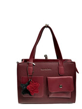 NAJ-OLEARI Borsa da Donna, Bordeaux, 18,5x23,5x8 cm, con Tasche e decorazioni