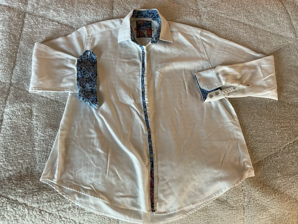 Robert Graham Classic Fit Button Shirt Men’s Sz 2XL White Knowledge Wisdom Truth - Image 2 of 4